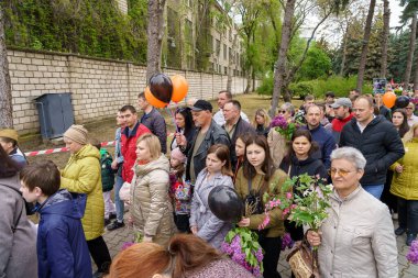 9 Mayıs 2023 Beltsy, Moldova. Resimli editör kullanımı için. Zafer geçidi.