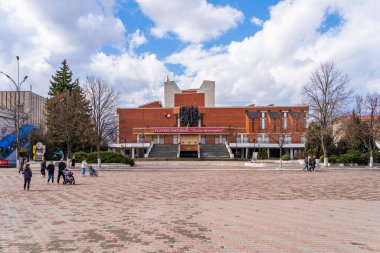 26 Mart 2023 Beltsy, Moldova. Resimli editör kullanımı için. Şehir Tiyatrosu