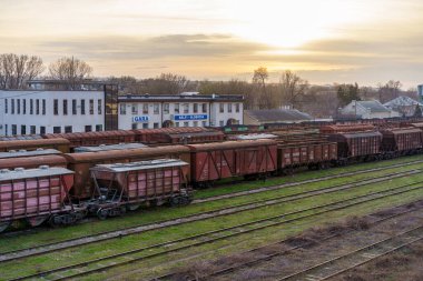 24 Mart 2023 Beltsy, Moldova. Resimli editör kullanımı için. Tren İstasyonu