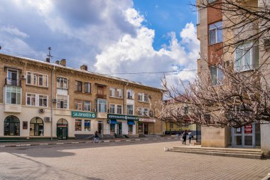 26 Mart 2023 Beltsy, Moldova. Resimli editör kullanımı için. Merkez Şehir Meydanı