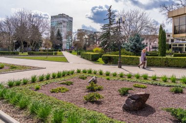 26 Mart 2023 Beltsy, Moldova. Resimli editör kullanımı için. Şehirde ilkbahar.