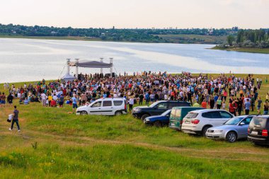 12 Haziran 2022 Duruitoara Moldova. Resimli editör kullanımı için. Halk halk müziği festivalini açıyor