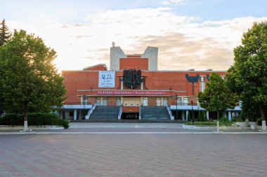 18 Temmuz 2022 Beltsy, Moldova. Resimli editör kullanımı için. Şehir Tiyatrosu