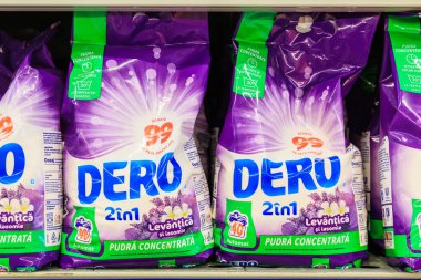 11 Ekim 2023 Beltsy, Moldova. Resimli editör kullanımı için. Dero çamaşır tozu.