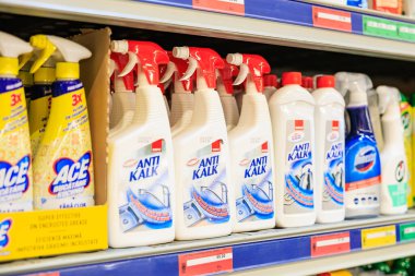 11 Ekim 2023 Beltsy, Moldova. Resimli editör kullanımı için. Temizlik ürünleri