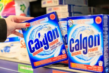 11 Ekim 2023 Beltsy, Moldova. Resimli editör kullanımı için. Ürün Calgon