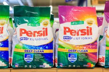 11 Ekim 2023 Beltsy, Moldova. Resimli editör kullanımı için. Persil çamaşır deterjanı