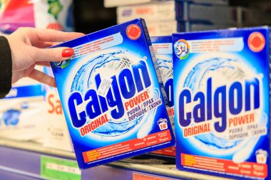 11 Ekim 2023 Beltsy, Moldova. Resimli editör kullanımı için. Ürün Calgon