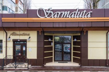 29 Kasım 2022 Beltsy, Moldova. Resimli editör kullanımı için. Cafe Sarmaluta
