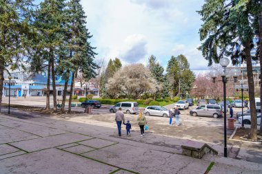 26 Mart 2023 Beltsy, Moldova. Resimli editör kullanımı için. Şehirde ilkbahar.