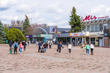 26 Mart 2023 Beltsy, Moldova. Resimli editör kullanımı için. Merkez Şehir Meydanı