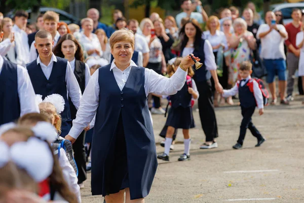 Settembre 2023 Balti Moldova Linea Celebrazione Cerimoniale Scuola Giornata Della Immagini Stock Royalty Free