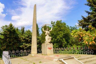 23 Mayıs 2023 Dobruja köyü, Singerei bölgesi, Moldova. Resimli editör kullanımı için. 2. Dünya Savaşı Anıtı