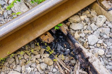 Demiryolu. Seçici odaklı arkaplan ve metin için alanı kopyala