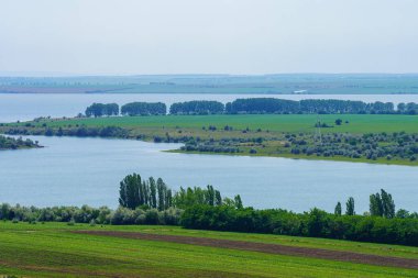 Sakin nehir. Seçici odaklı arkaplan ve metin için alanı kopyala.