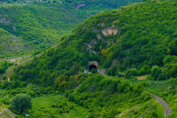 stock image Railway tunnel. Background with selective focus and copy space for text