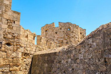 Antik kale. Seçici odaklı arkaplan ve metin için alanı kopyala