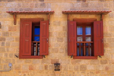 Eski Avrupa evi. Seçici odaklı arkaplan ve metin için alanı kopyala
