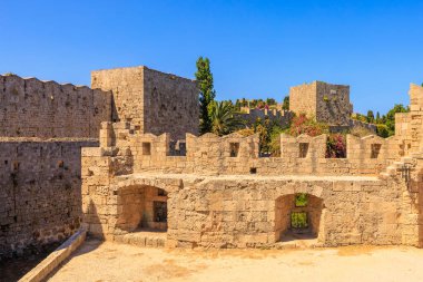 Antik kale. Seçici odaklı arkaplan ve metin için alanı kopyala