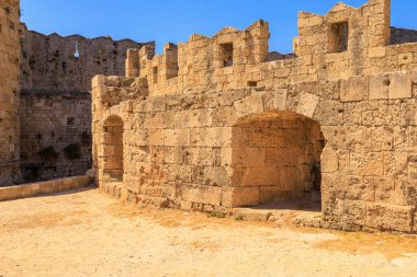 Antik bir şehrin kemerli kasası. Seçici odaklı arkaplan ve metin için alanı kopyala