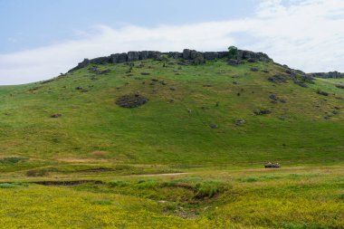 Hilly Vadisi. Seçici odaklı arkaplan ve metin için alanı kopyala.