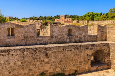 Antik kale. Seçici odaklı arkaplan ve metin için alanı kopyala