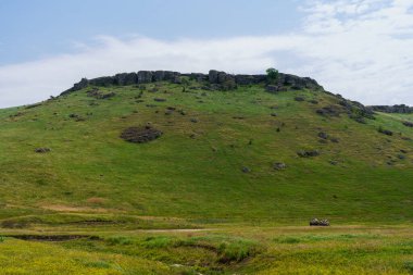 Hilly Vadisi. Seçici odaklı arkaplan ve metin için alanı kopyala.