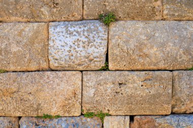 Antika duvar. Seçici odaklı arkaplan ve metin için alanı kopyala