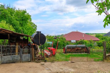 Moldova köyü. Seçici odaklı arkaplan ve metin için alanı kopyala