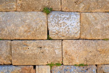 Antika duvar. Seçici odaklı arkaplan ve metin için alanı kopyala