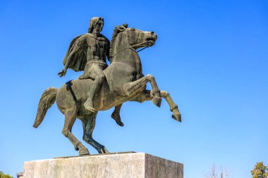 Büyük İskender anıtı. Uzayı kopyala. 8 Ağustos 2024 Selanik Yunanistan