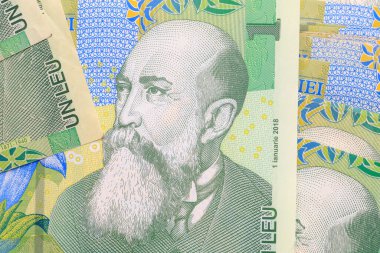 Romen para birimine yakın plan tarihi figür portresi.