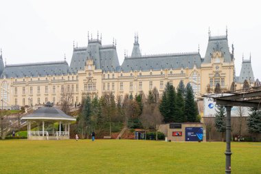 15 Ocak 2023 Iasi Romanya. Resimli editör kullanımı için. Kültür Sarayı
