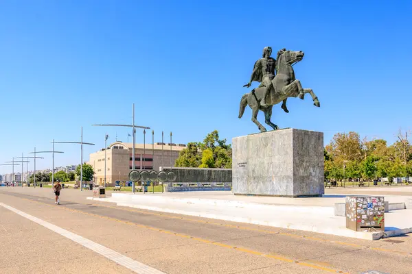 Büyük İskender anıtı. Uzayı kopyala. 8 Ağustos 2024 Selanik Yunanistan