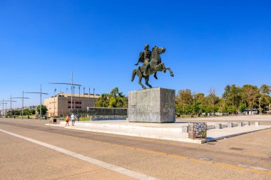 Büyük İskender anıtı. Uzayı kopyala. 8 Ağustos 2024 Selanik Yunanistan