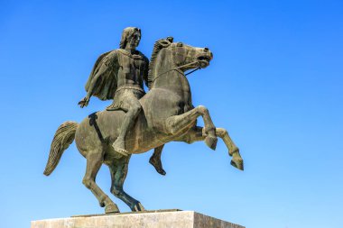 Büyük İskender anıtı. Uzayı kopyala. 8 Ağustos 2024 Selanik Yunanistan