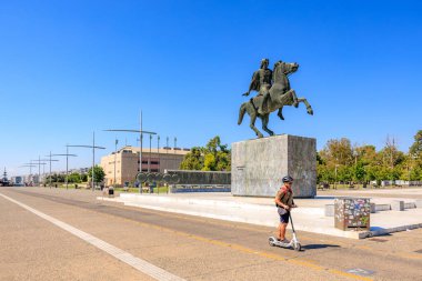 Büyük İskender anıtı. Uzayı kopyala. 8 Ağustos 2024 Selanik Yunanistan