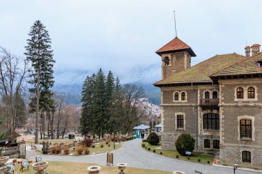 Large building, Cantacuzino Castle. December 15, 2024 Busteni Romania.