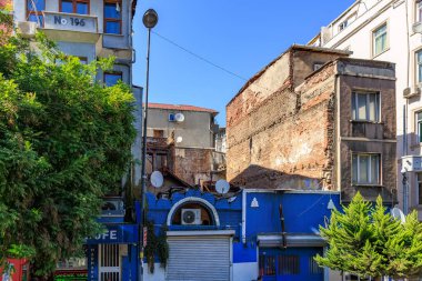 Urban contrast of old and new architecture in a colorful cityscape. August 12, 2025 Istanbul Turkey.