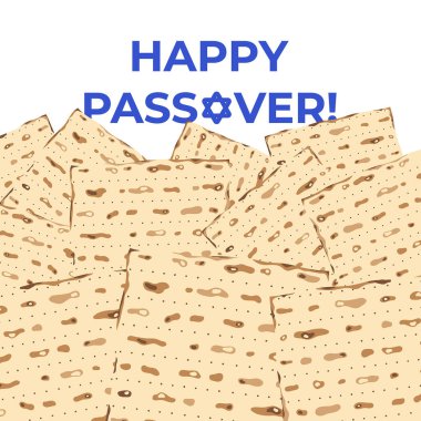 Matzah ile Kare Selamlama Kartı, İsrail 'in ana bahar tatilinin sembolü ve İngilizce' de 