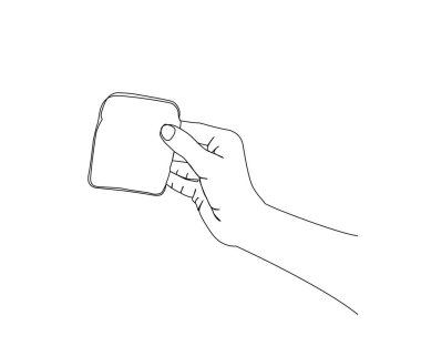 Continuous line drawing of Hand Holding White Bread vector illustration. White Bread single line art hand drawn minimalism style.