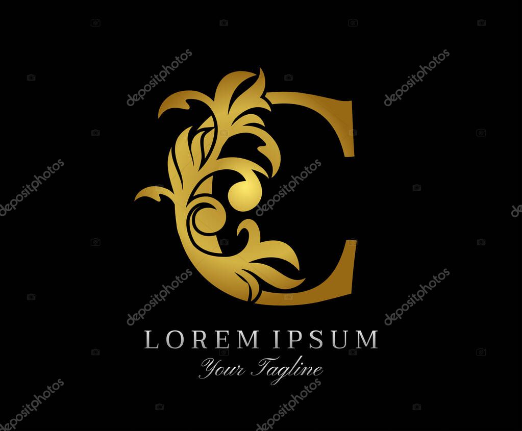 Gold C Luxury Logo Icon. Classy C Letter Logo Design Vector.