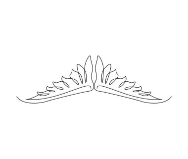 Devamlı bir taç çizimi. Basit bir taç tasarımı. Düzenlenebilir aktif vuruş vektörü.