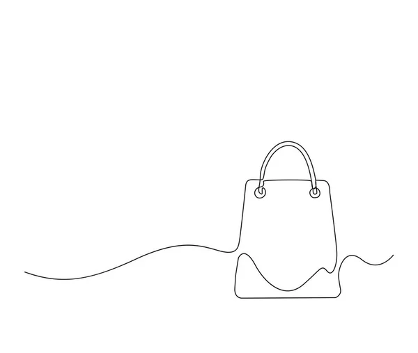 Ununterbrochene Linienzeichnung Der Einkaufstasche Einfache Papiertüten Taschen Linie Kunst Vektor — Stockvektor