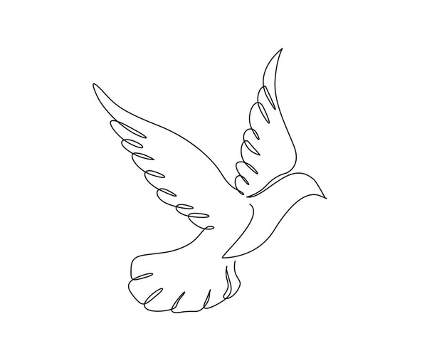 Dibujo Continuo Una Línea Pájaro Volador Pájaro Minimalista Diseño Contorno — Archivo Imágenes Vectoriales