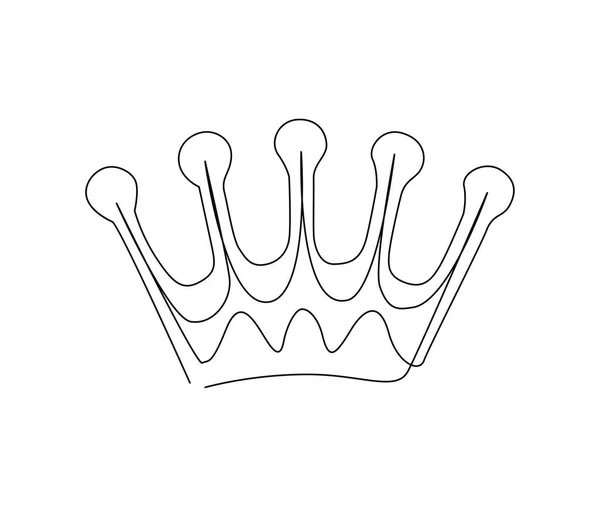 Kontinuierliche Einzeilige Zeichnung Der Krone Einfaches Tiara Design Editierbarer Aktiver — Stockvektor