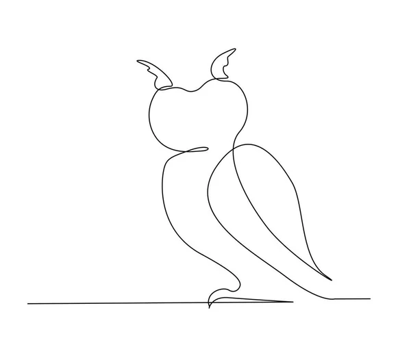 Nepřetržitá Kresba Ptáka Orlího Sovy Jednoduchá Stodola Sova Linie Umění — Stockový vektor