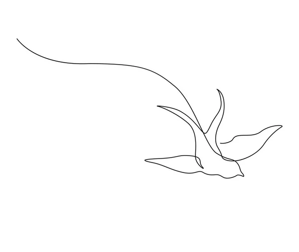 飛ぶツバメの鳥の連続的な1行の図面 シンプルな納屋飲み込むアウトラインベクトルイラスト ロイヤリティフリーのストックイラスト