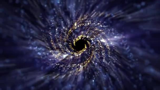 Espace Extérieur Fond Science Fiction Vortex Spiralé Étoiles Particules Galaxies — Video
