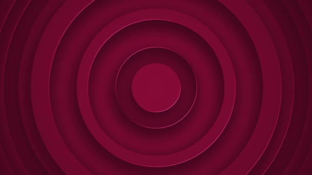Moderní Purpurové Kovové Vytlačené Kruhy Pozadí Jemně Pohybující Tmavě Červené — Stock video